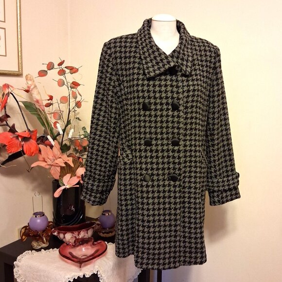 NEW Women’s Gray Black Double-Breasted Lined Trench Coat Winter Outerwear 18 XL - Picture 3 of 8